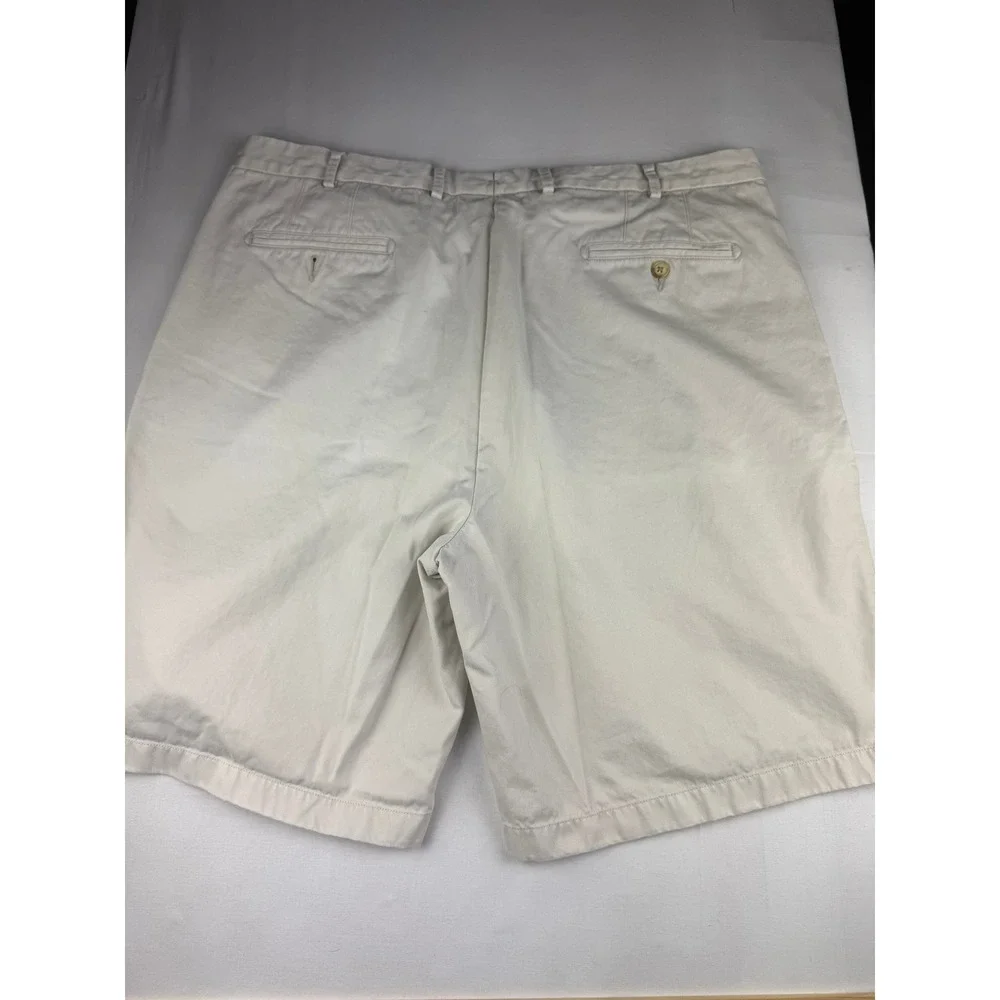 Peter Millar Chino Shorts 40 Beige Pima Cotton Flat Front Golf Casual